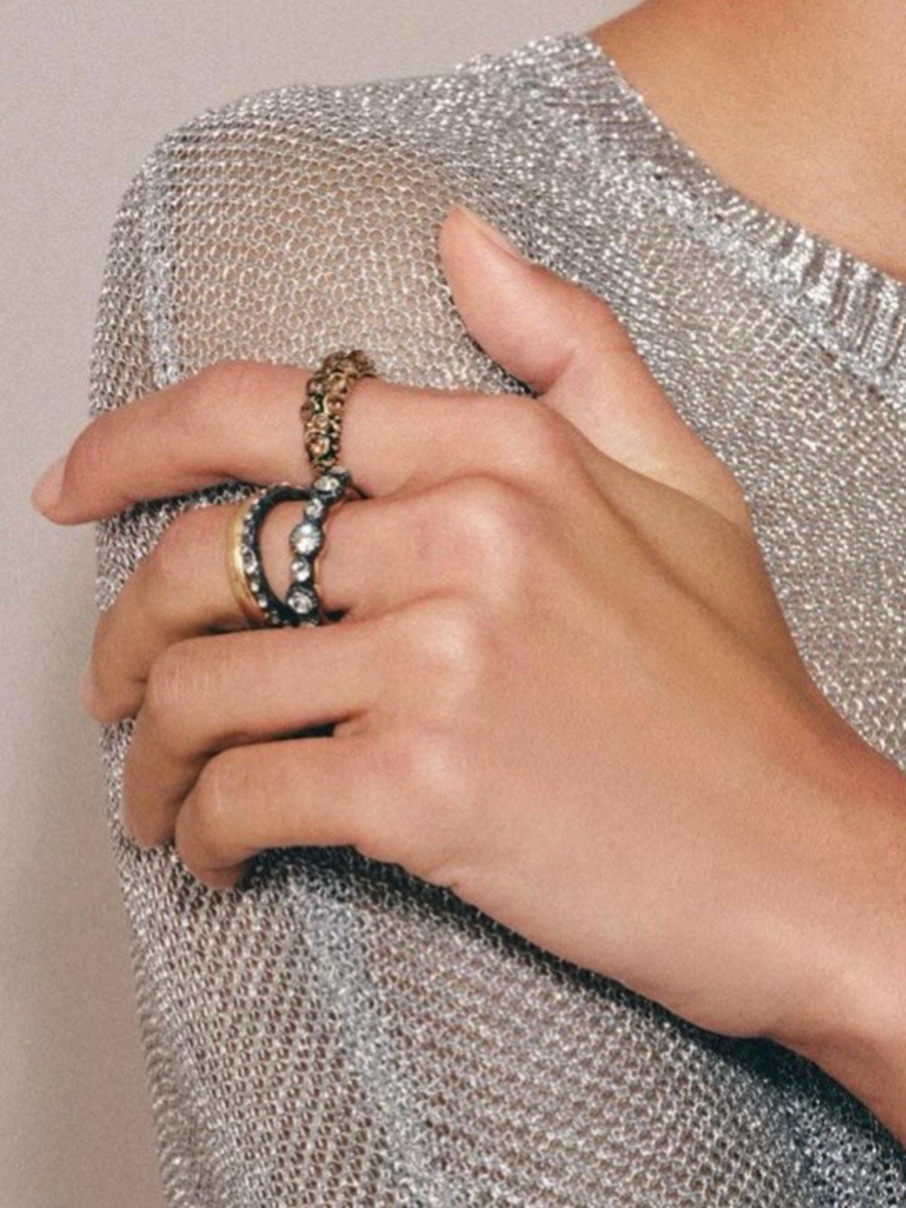 Zara Shimmer Metal Rings, Pack of 3. Size 16,5. Brand new!